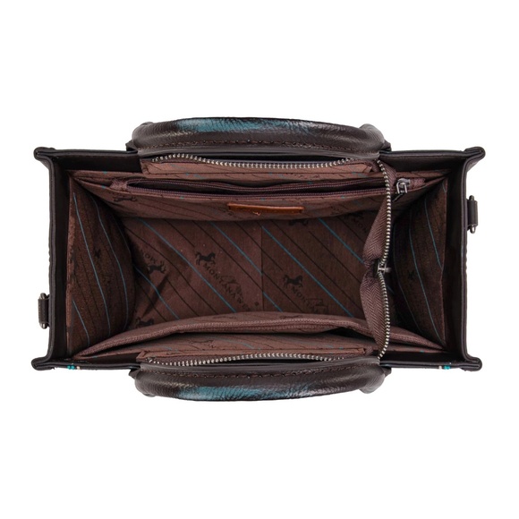 Montana West Embroidered Aztec Tote/Crossbody + Wallet Turquoise - Picture 5 of 8